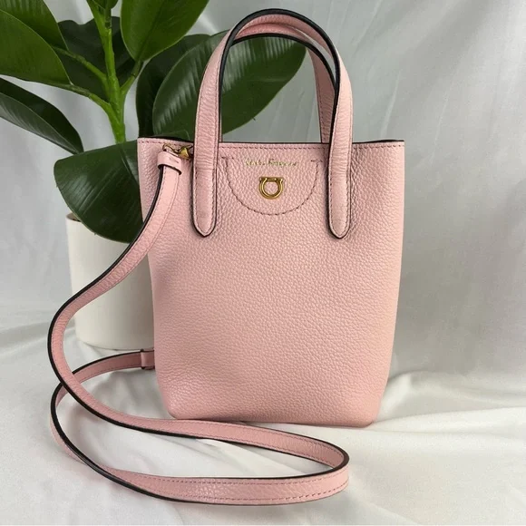 SALVATORE FERRAGAMO Baby Pink Gancini Mini Shopper Tote with dustbag - Picture 1 of 15